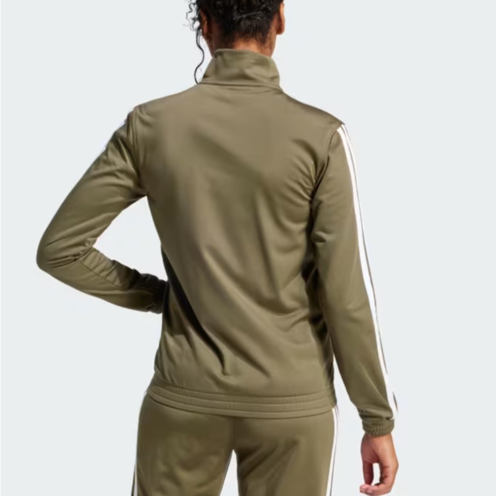 Adidas TRICOT 3-STRIPES TRACK JACKET in Olive Strata/White, Women’s Size S, NWT - Picture 2 of 9